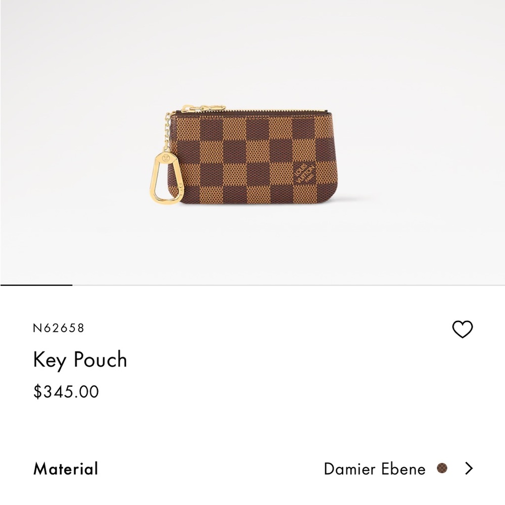 Louis Vuitton Damier Ebene Key Pouch with Gold Clasp